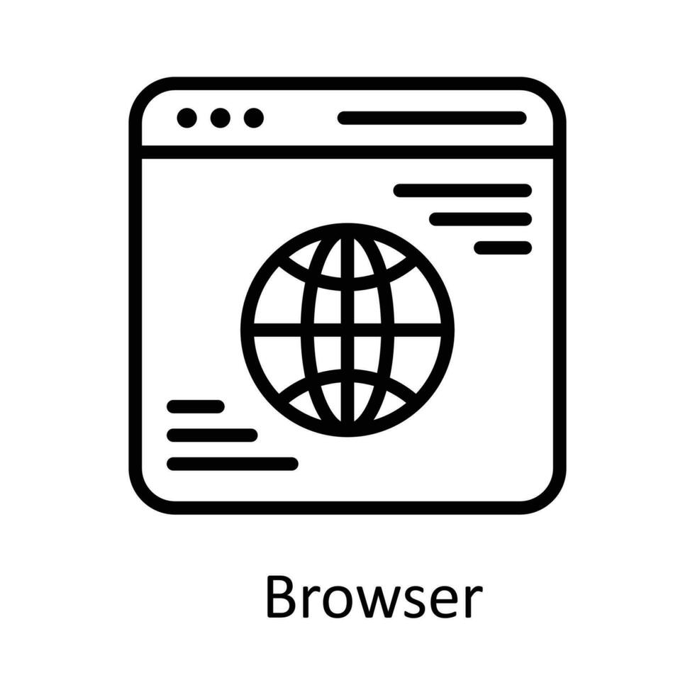 browser vector schets icoon ontwerp illustratie. werk in vooruitgang symbool Aan wit achtergrond eps 10 het dossier