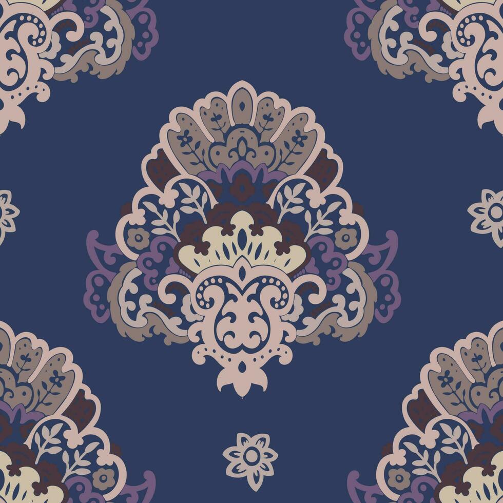 bloeiend paisley ornament planten en bladeren ontwerp vector