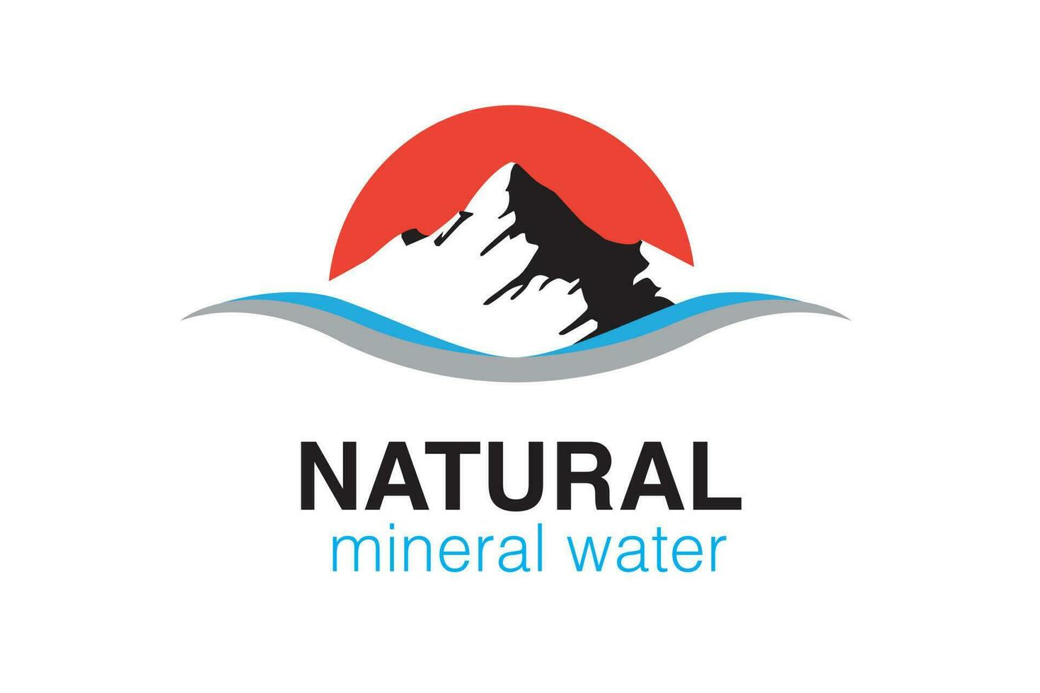 vector mineraal gebotteld voorjaar water logo ontwerp etiket sjabloon