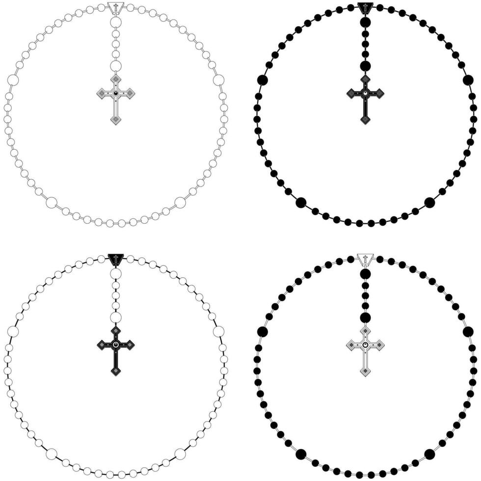 vector ontwerp van rozenkrans met kruis