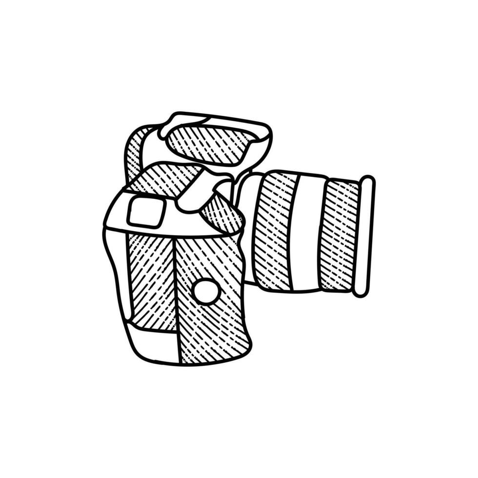 camera fotografie lijn kunst stijl creatief logo vector