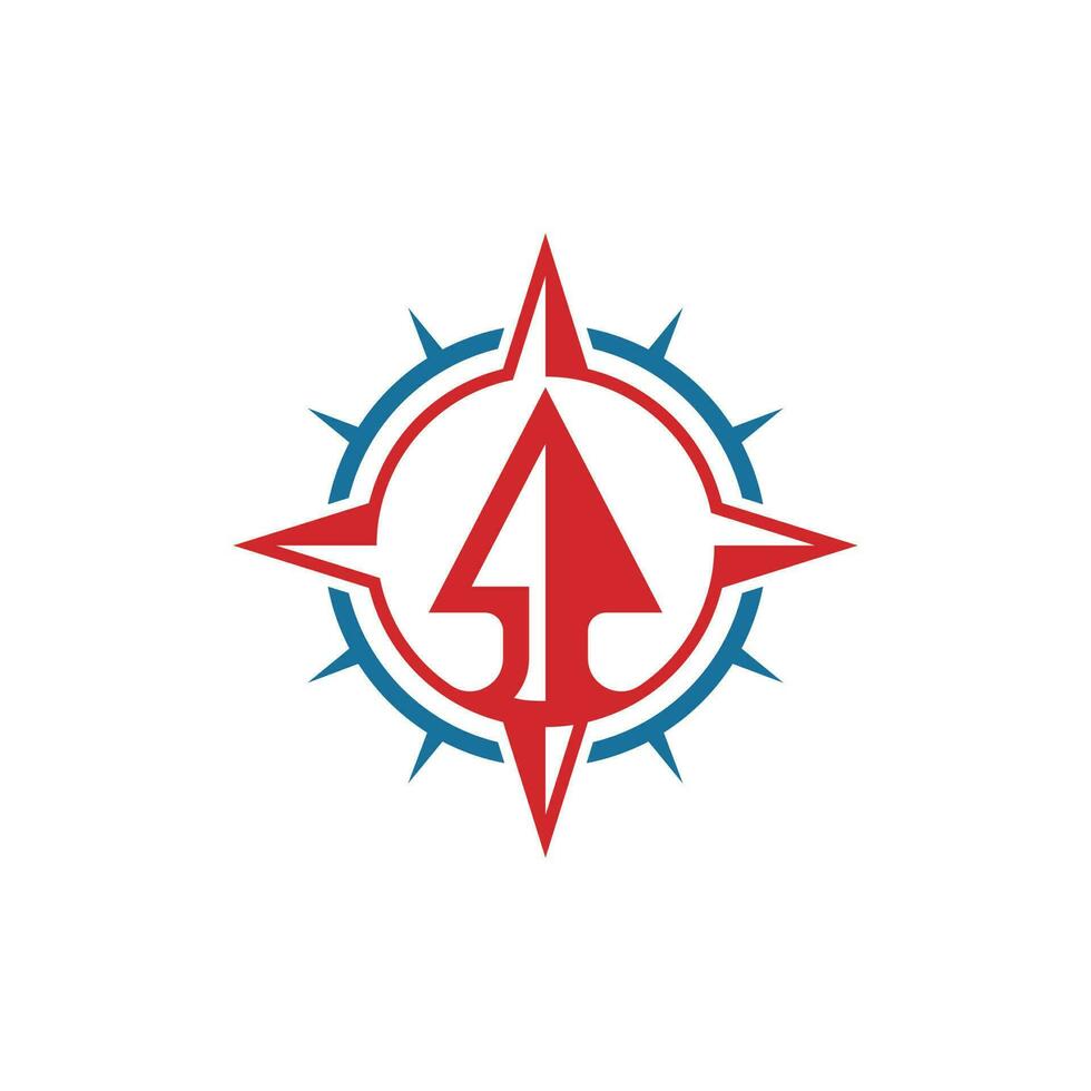 kompas met pijl teken modern logo ontwerp vector