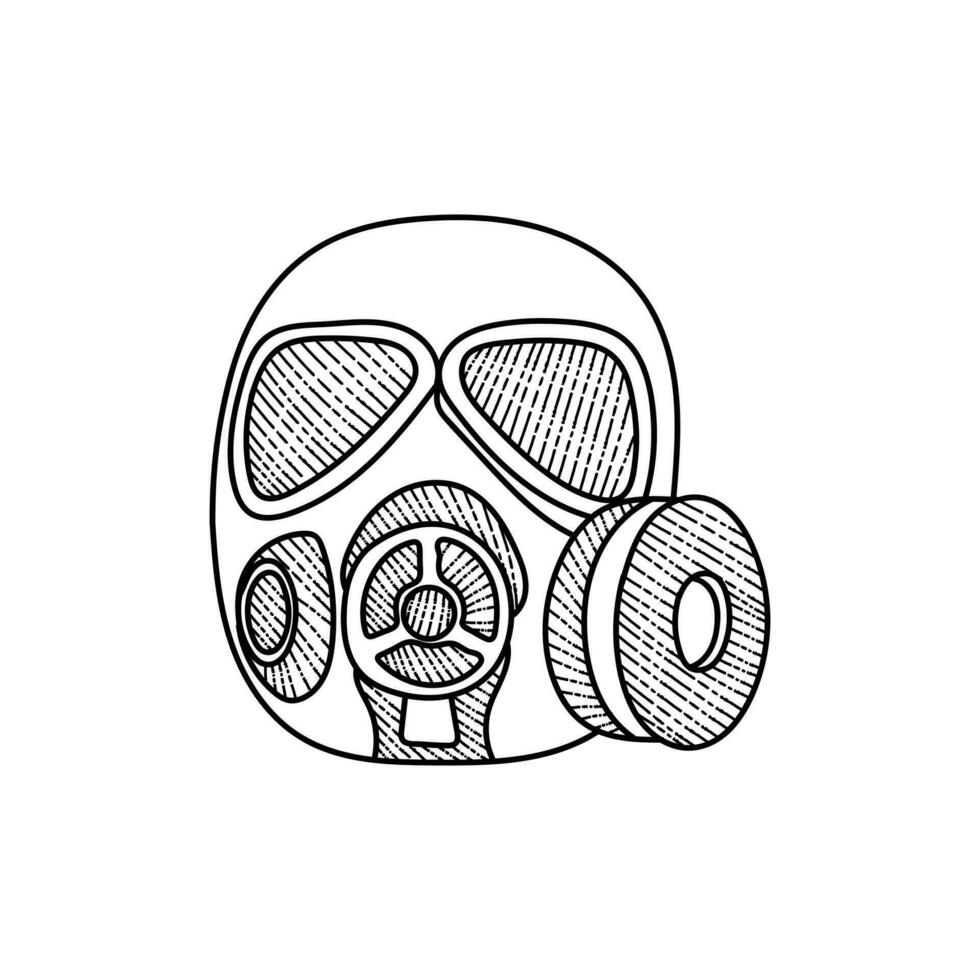 menselijk gas- masker lijn kunst creatief ontwerp vector