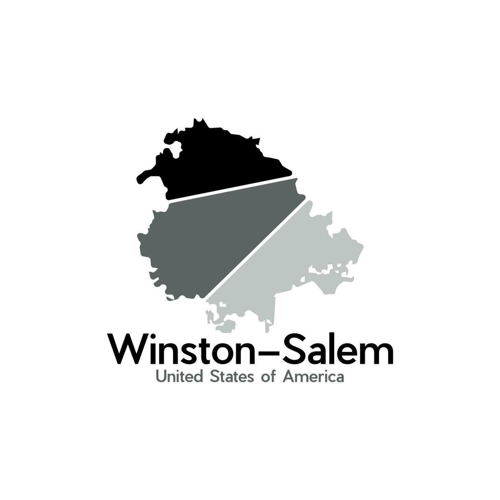winston Salem stad kaart modern creatief logo vector