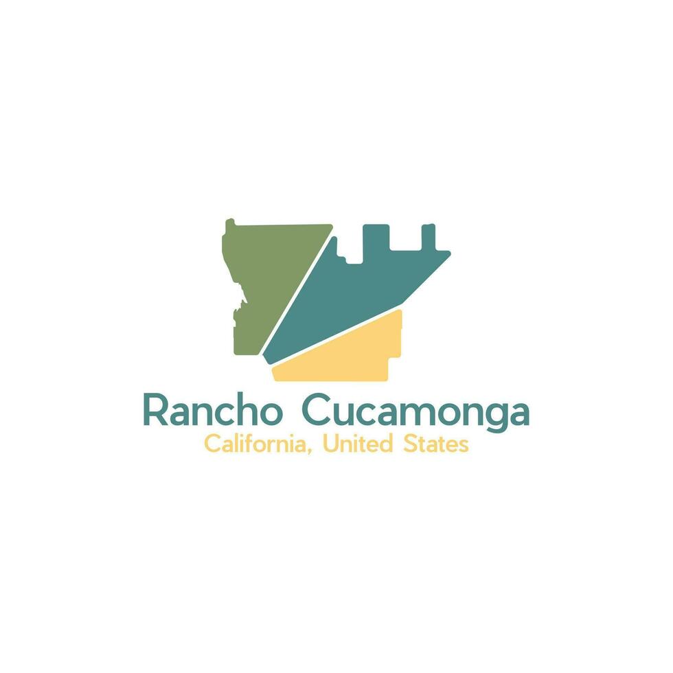 kaart van rancune cucamonga modern meetkundig logo vector