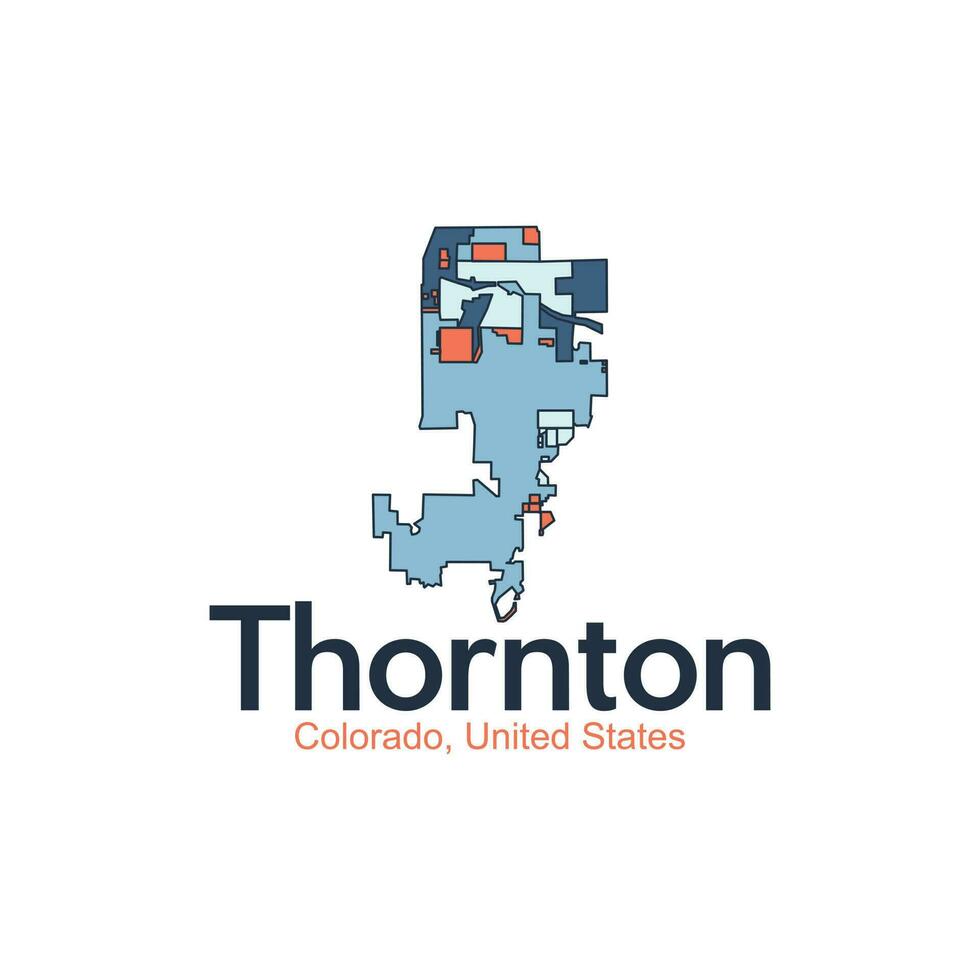 thornton Colorado stad modern meetkundig creatief ontwerp vector