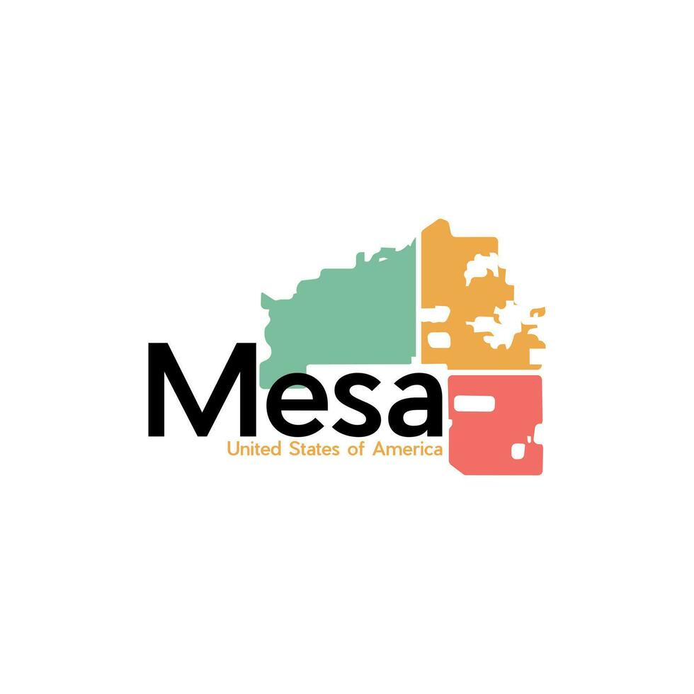 mesa stad kaart meetkundig illustratie creatief logo vector
