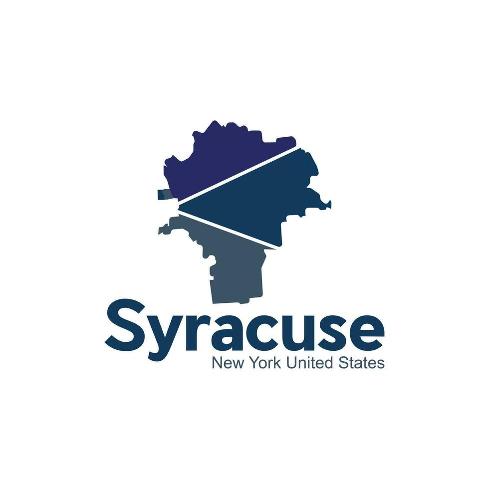 Syracuse nieuw york stad kaart meetkundig modern creatief ontwerp vector