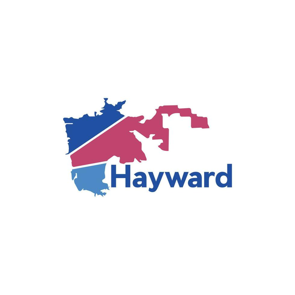 hayward stad kaart meetkundig modern logo vector