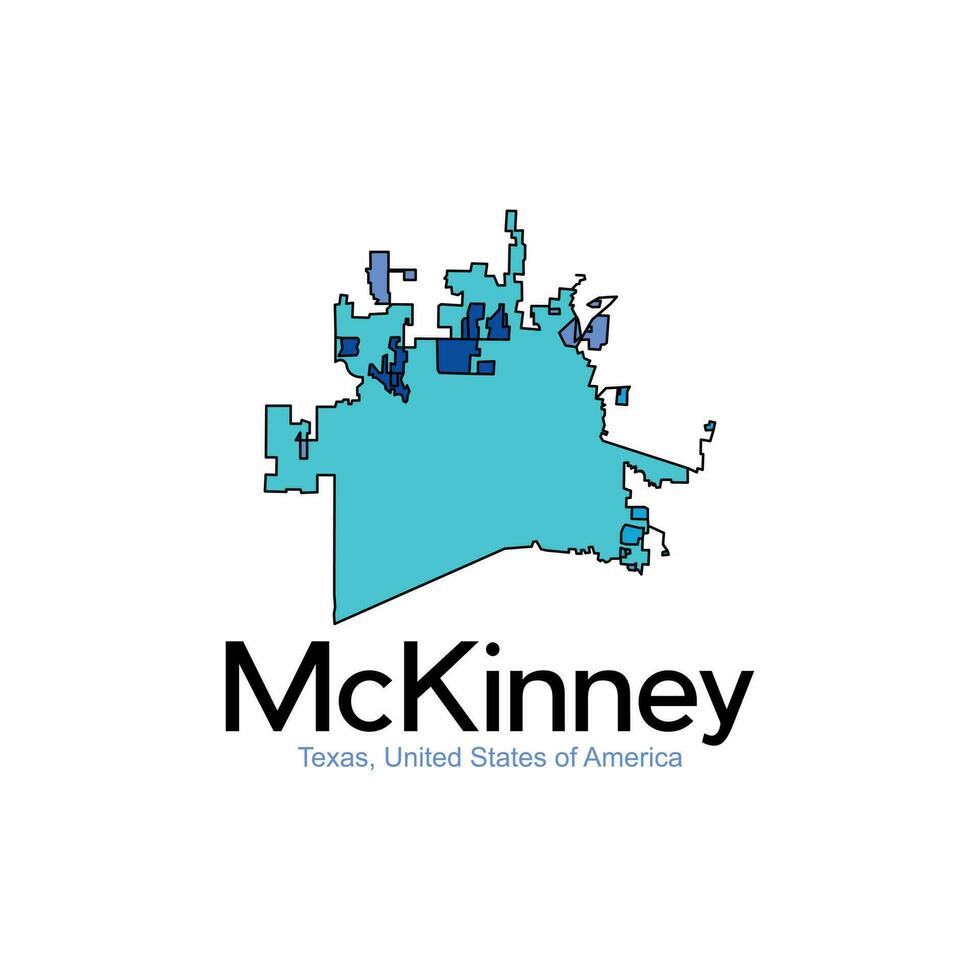 kaart van Mckinney Texas stad creatief ontwerp vector