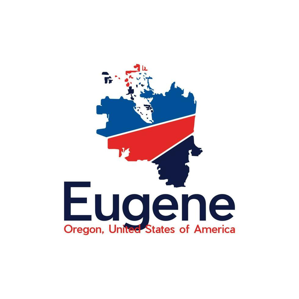 Eugene stad kaart meetkundig creatief ontwerp vector
