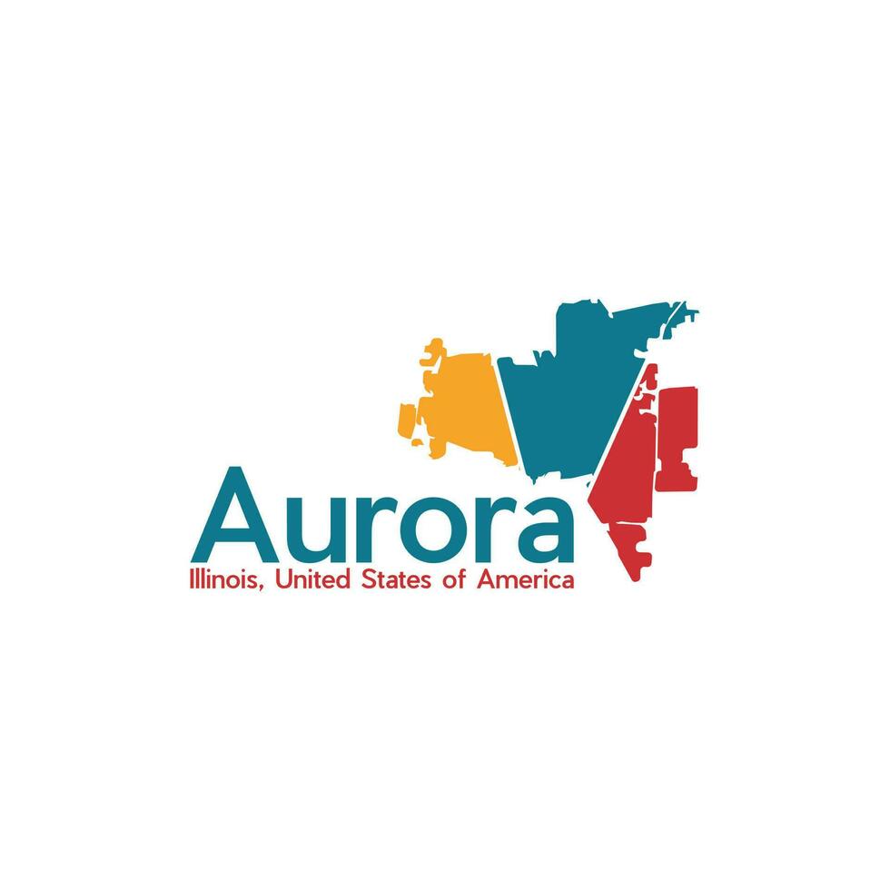 kaart van Aurora stad kleurrijk modern creatief logo vector