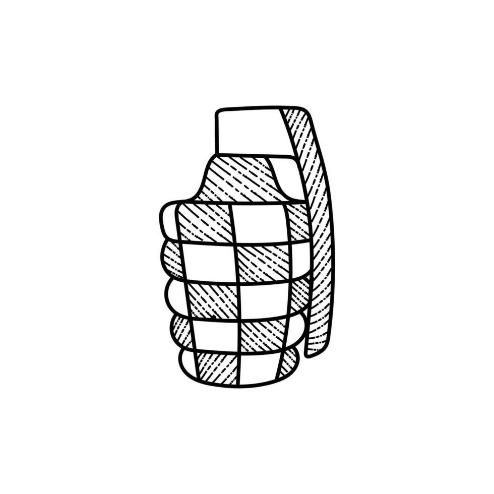 dynamiet hand- granaat lijn kunst creatief ontwerp vector