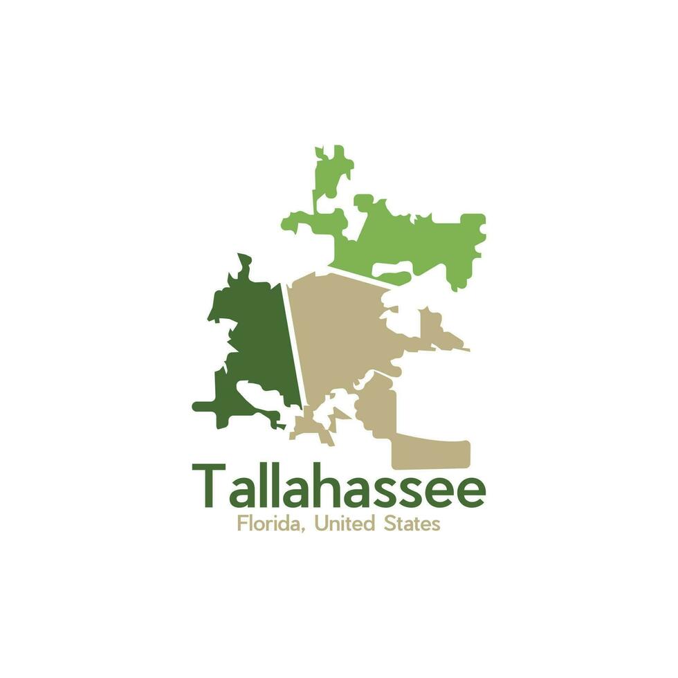 kaart van tallahassee stad meetkundig illustratie creatief ontwerp vector