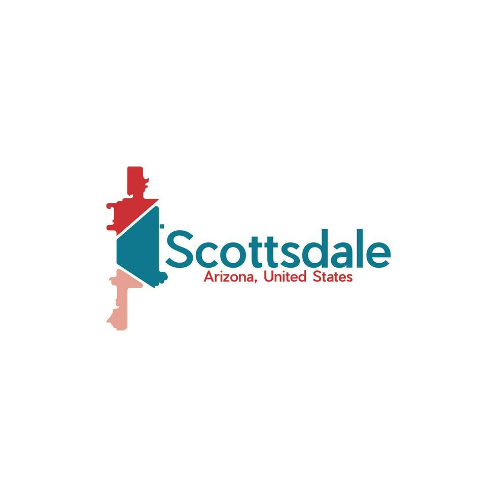 Scottsdale stad kaart gemakkelijk meetkundig creatief ontwerp vector
