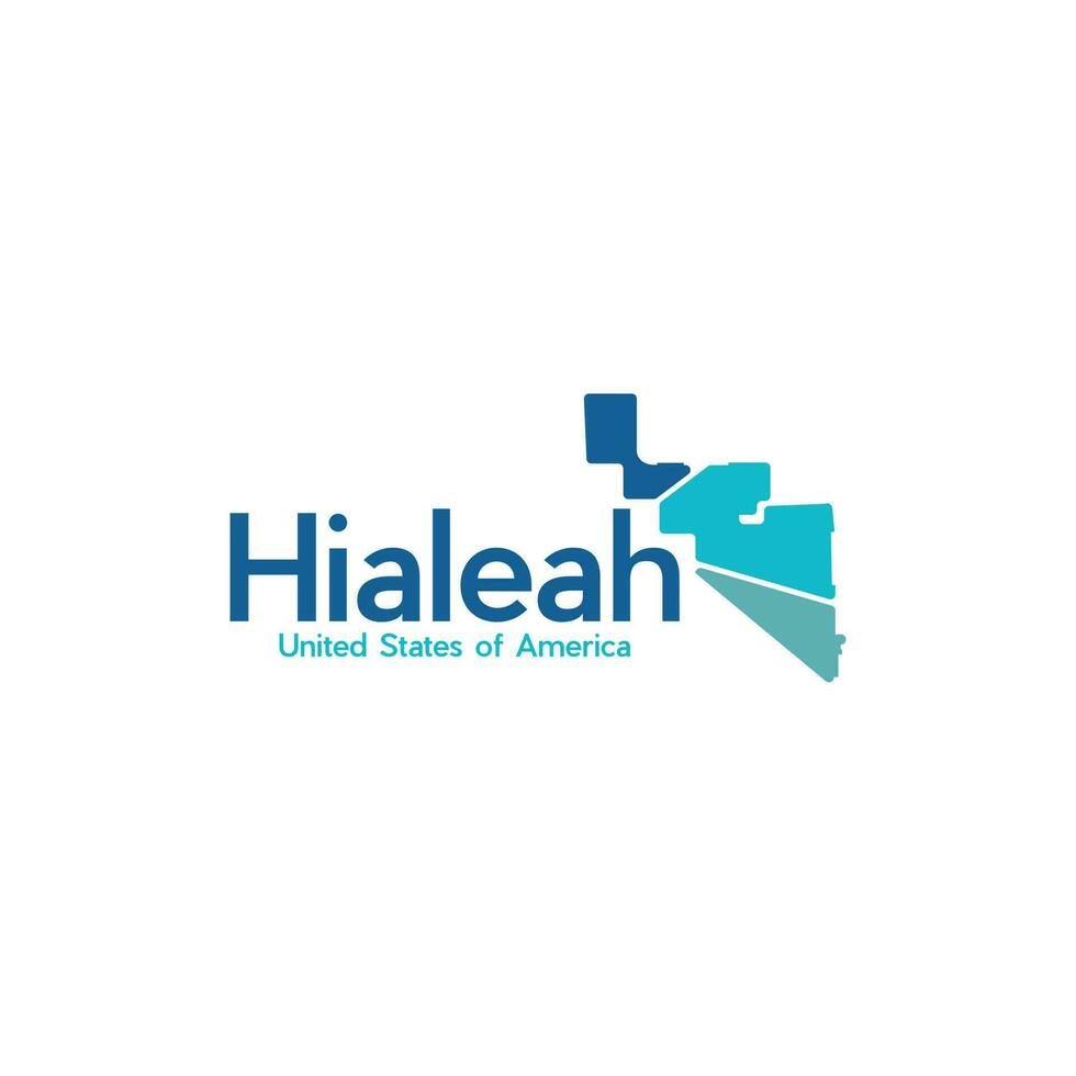 hialeah stad kaart modern creatief logo vector
