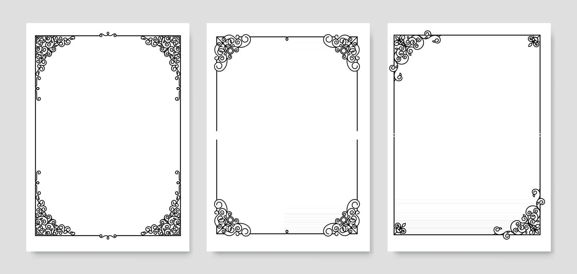 vintage frame set collectie vector