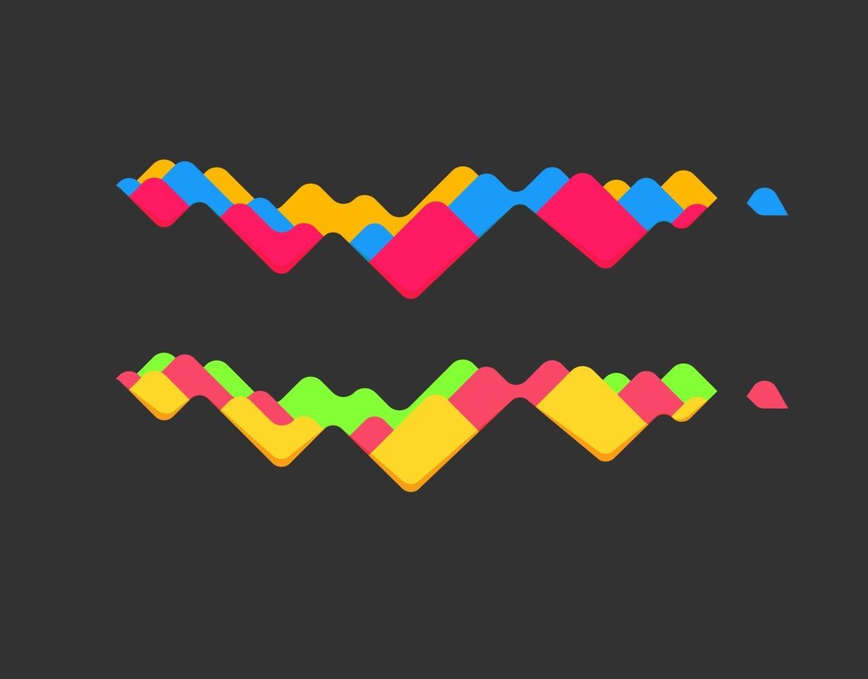 abstracte kleur geluidsgolven vector set