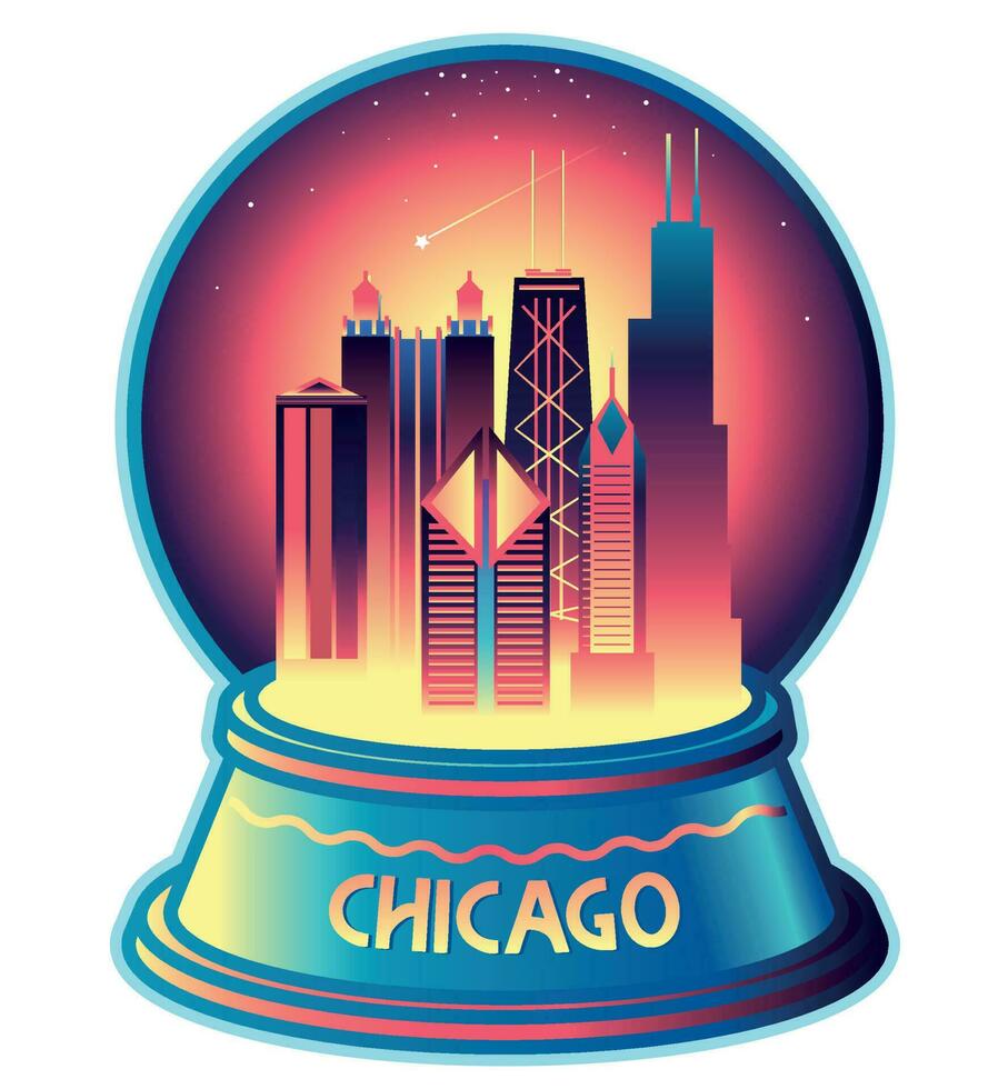 chicago sneeuw wereldbol vector illustratie