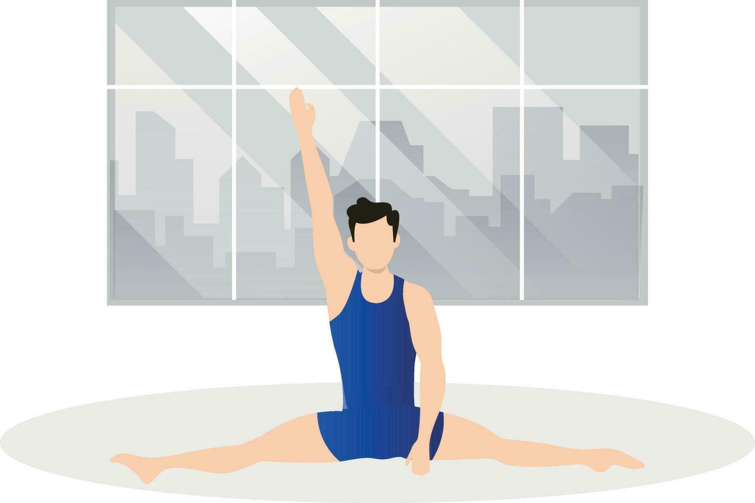 jongen aan het doen yoga houding. vector