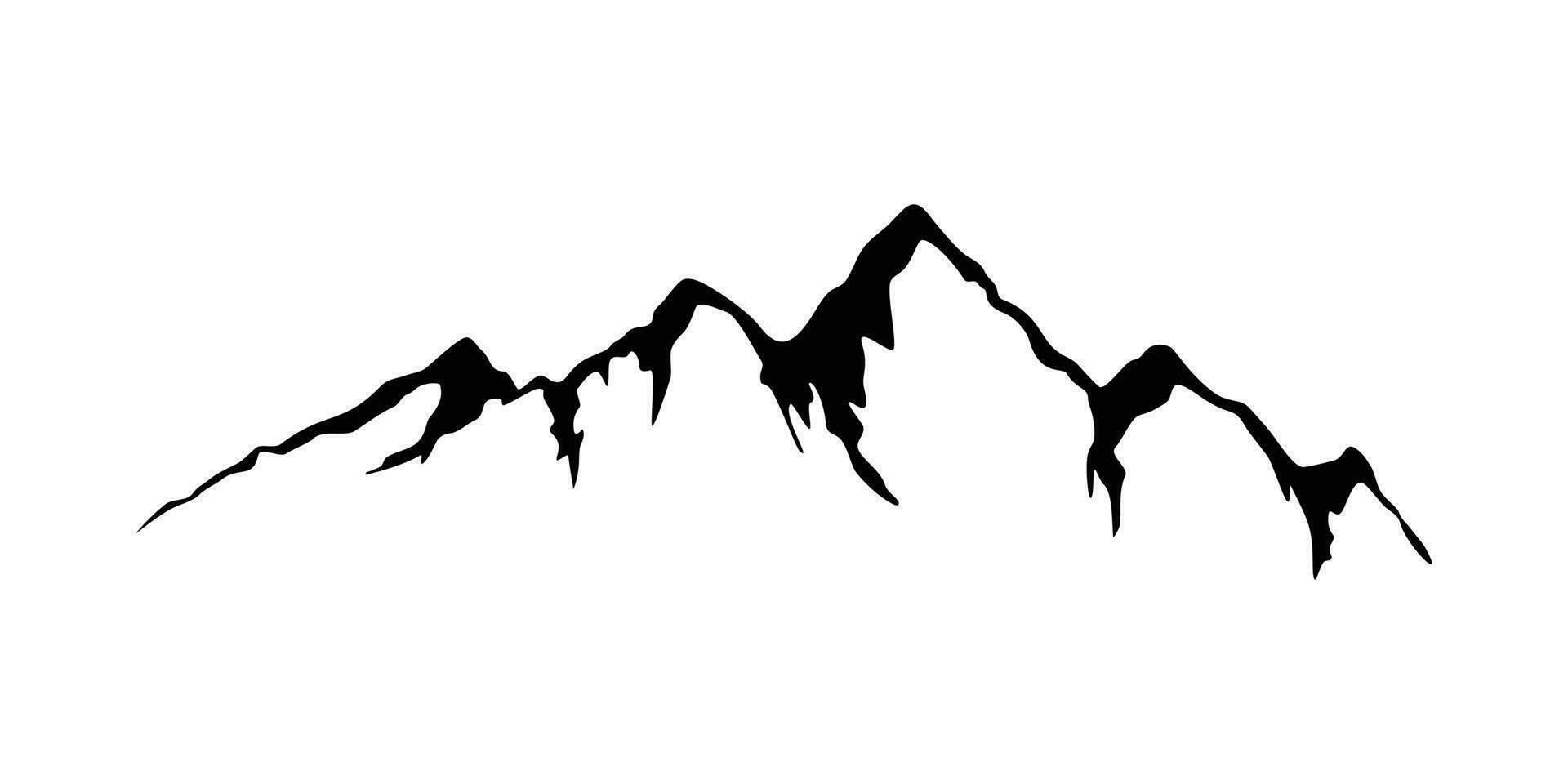 bergen silhouet ontwerp. avontuur logo, teken en symbool. vector