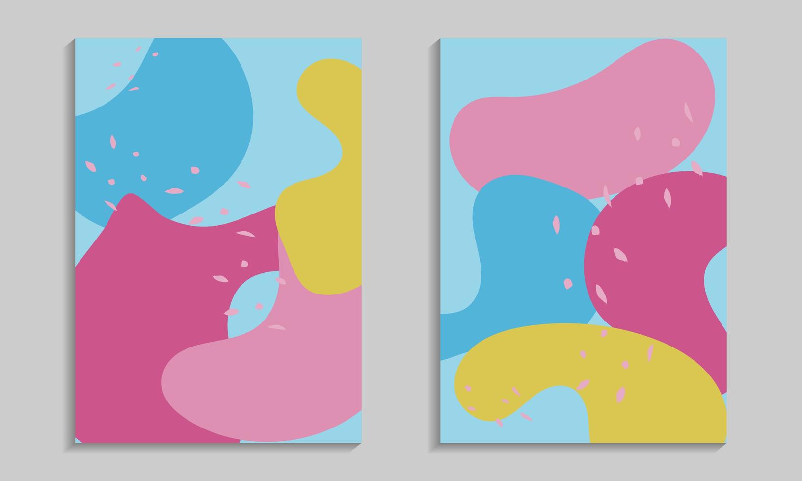 abstracte organische vormen poster set vector