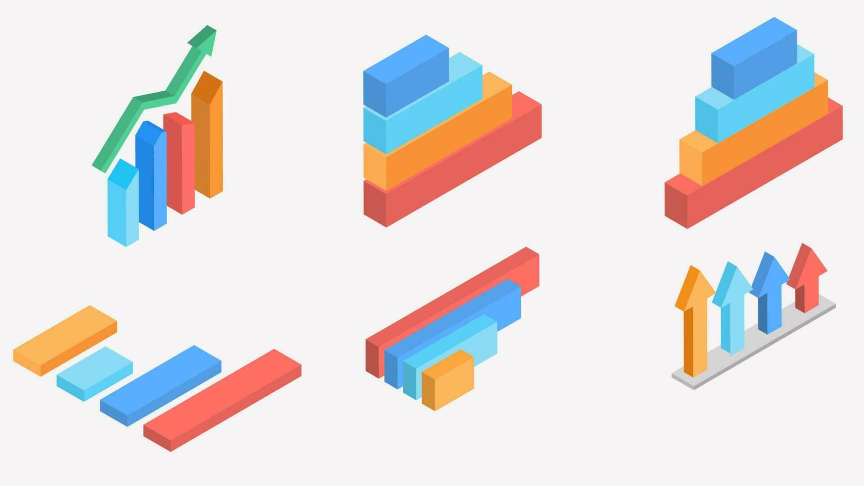 3d isometrische illustratie van bedrijf infographic element verzameling. vector