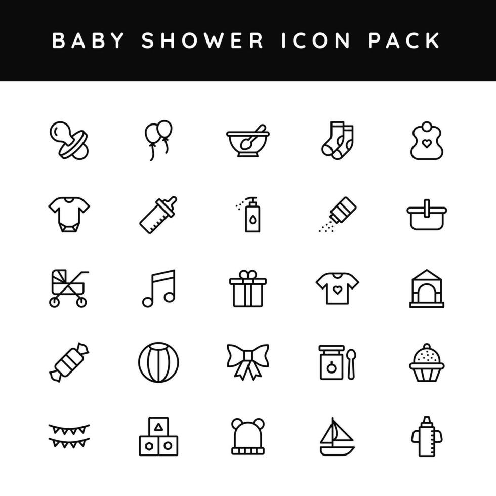 vector illustratie van baby douche element set.