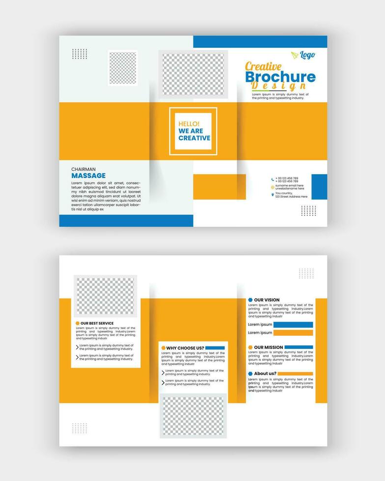 bedrijf brochure sjabloon in tri vouwen indeling. zakelijke ontwerp brochure met minimaal ontwerp sjabloon in a4. vector