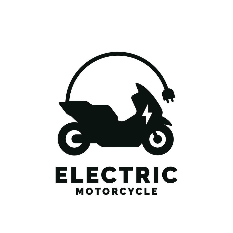 elektrisch motorfiets logo ontwerp vector