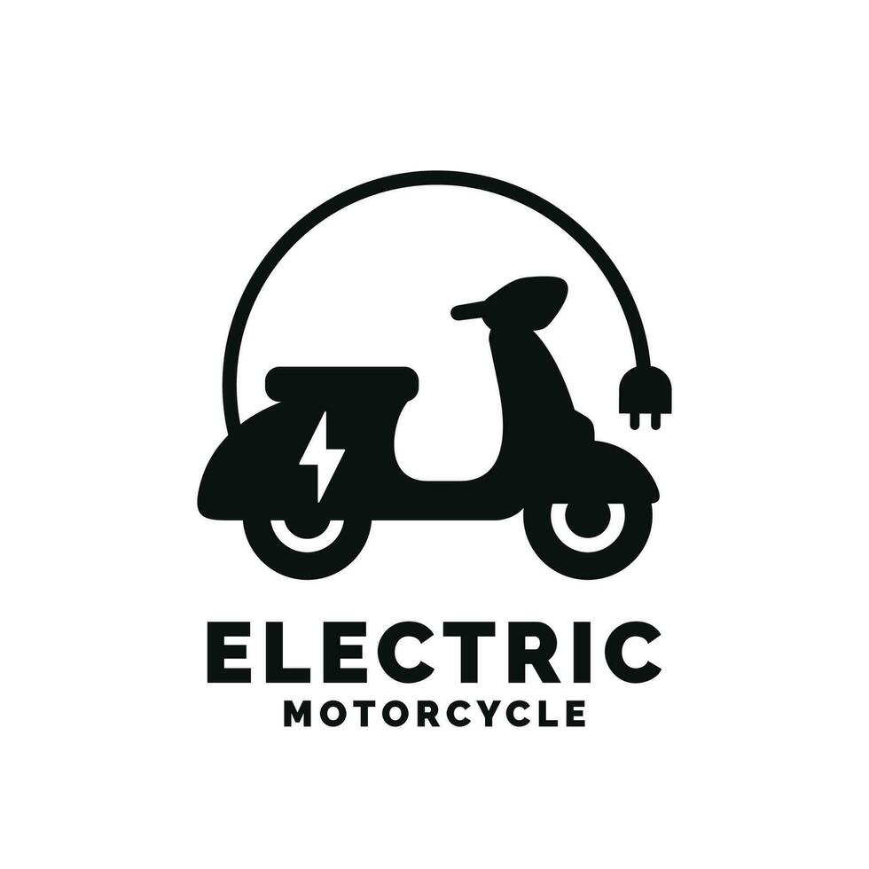 elektrisch motorfiets logo ontwerp vector