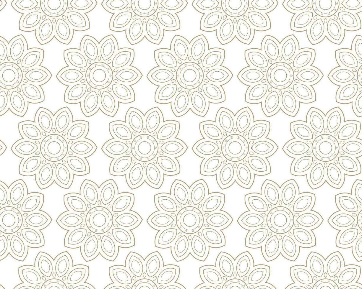 moderne naadloze vectorillustratie. lineaire gouden patroon op een witte achtergrond. sierpatroon voor folders, drukwerk, behang, achtergronden vector