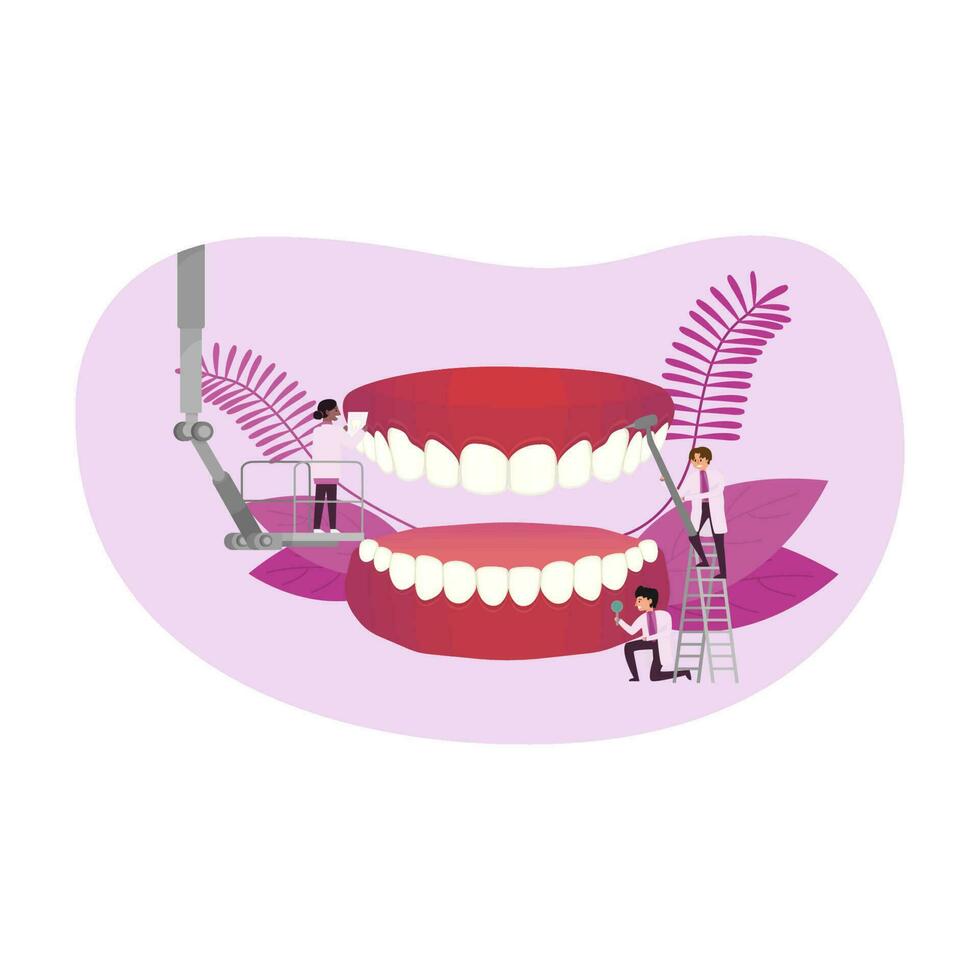 tandheelkundig kliniek concept. stomatologie en orthodontie medisch centrum. vector illustratie