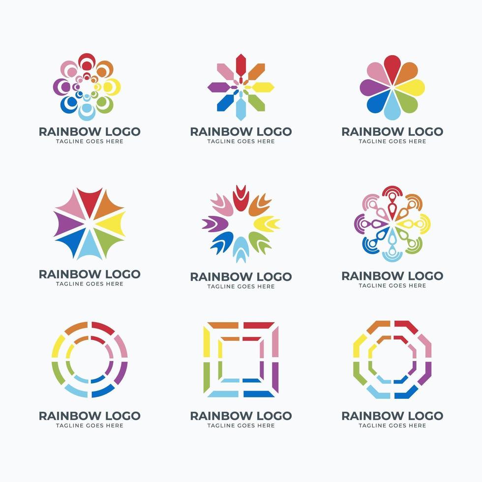 regenboog logo collectie vector