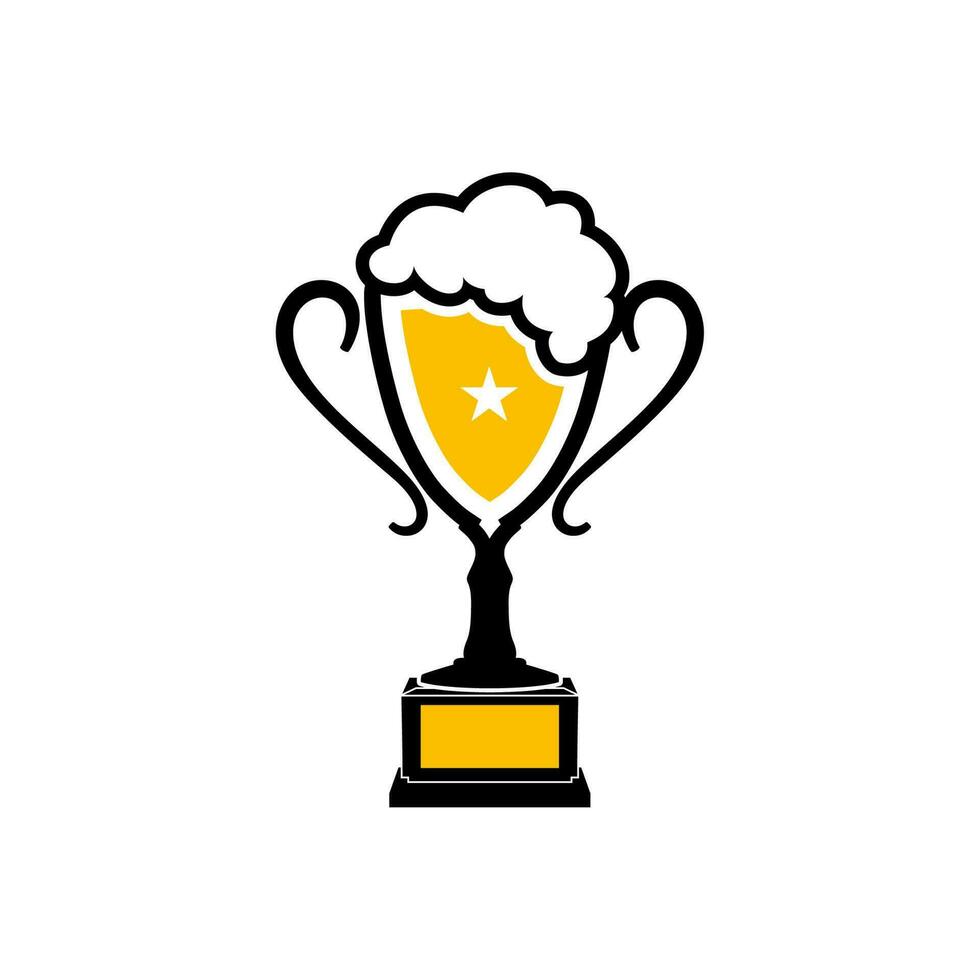 bier kop trofee voor winnaar kampioen prijs symbool logo vector ontwerp