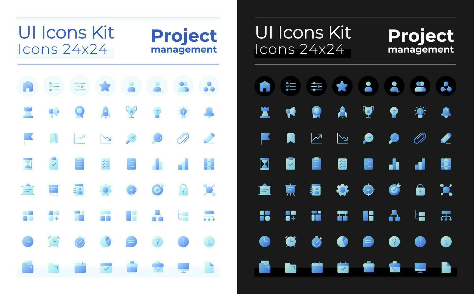 project beheer pixel perfect vlak helling tweekleurig ui pictogrammen uitrusting voor donker, licht modus. bedrijf plan. vector geïsoleerd rgb pictogrammen. gui, ux ontwerp voor web, mobiel