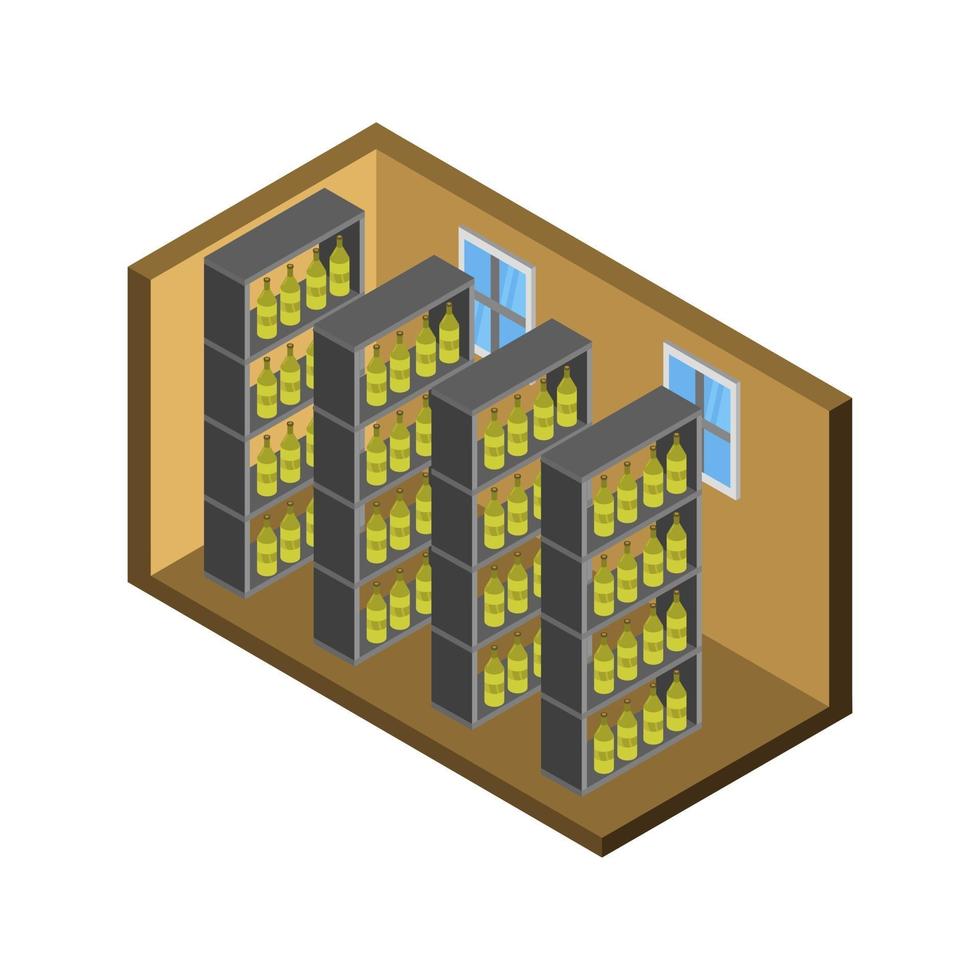 isometrische wijnkelderruimte vector