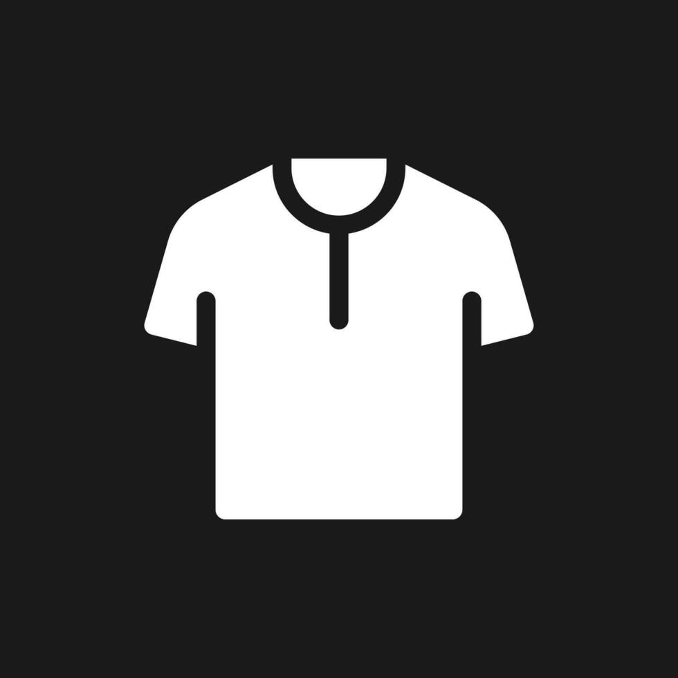 t overhemd donker mode glyph ui icoon. mannen kleding op te slaan. online marktplaats. gebruiker koppel ontwerp. wit silhouet symbool Aan zwart ruimte. solide pictogram voor web, mobiel. vector geïsoleerd illustratie