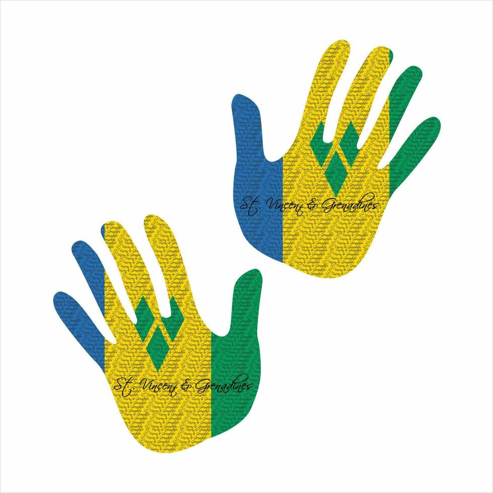 heilige vincent Dan grenadines vlag hand- vector