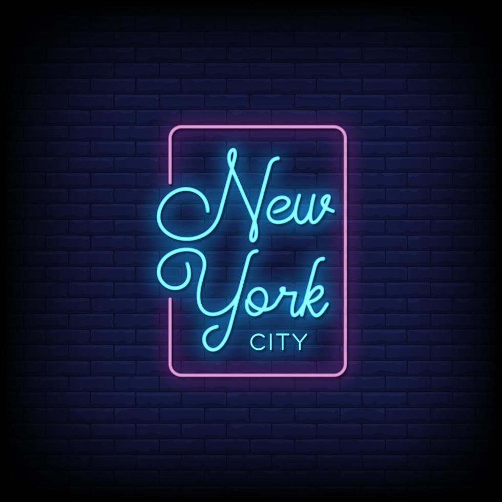 New York City neonreclames stijl tekst vector