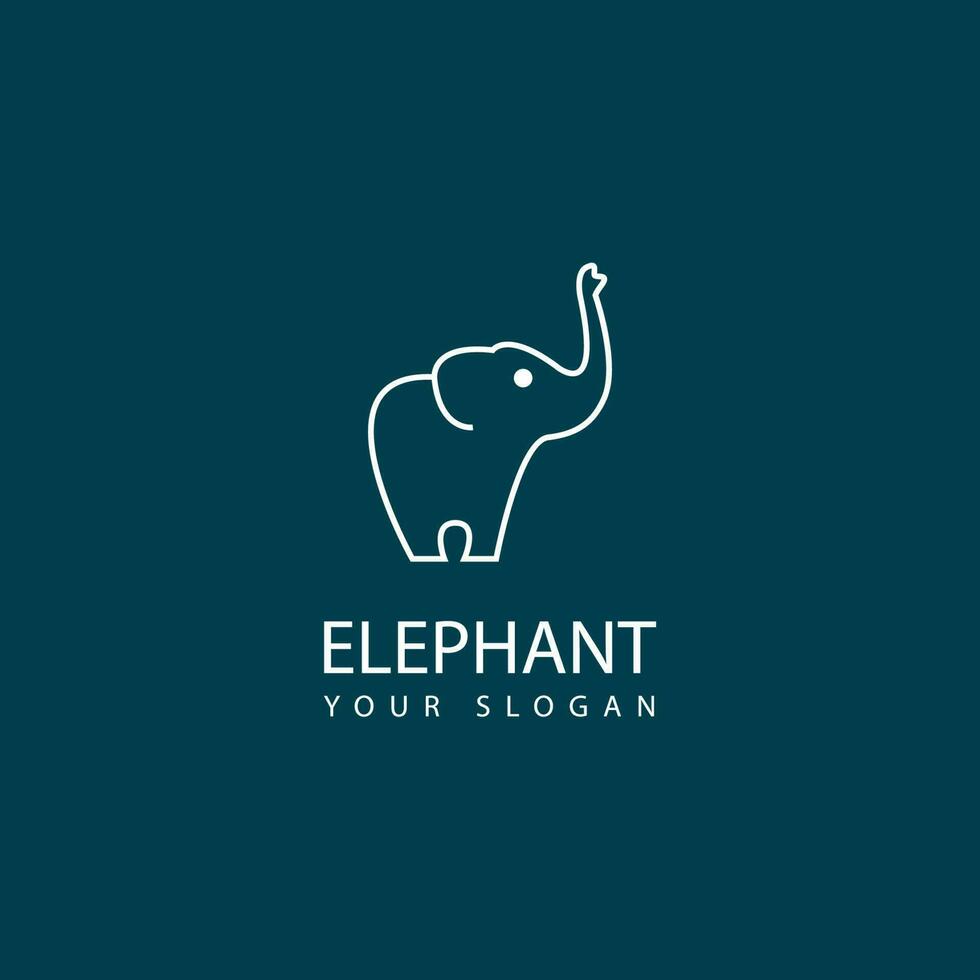 baby olifant logo ontwerp. dier vector icoon illustratie, geïsoleerd Aan marine achtergrond