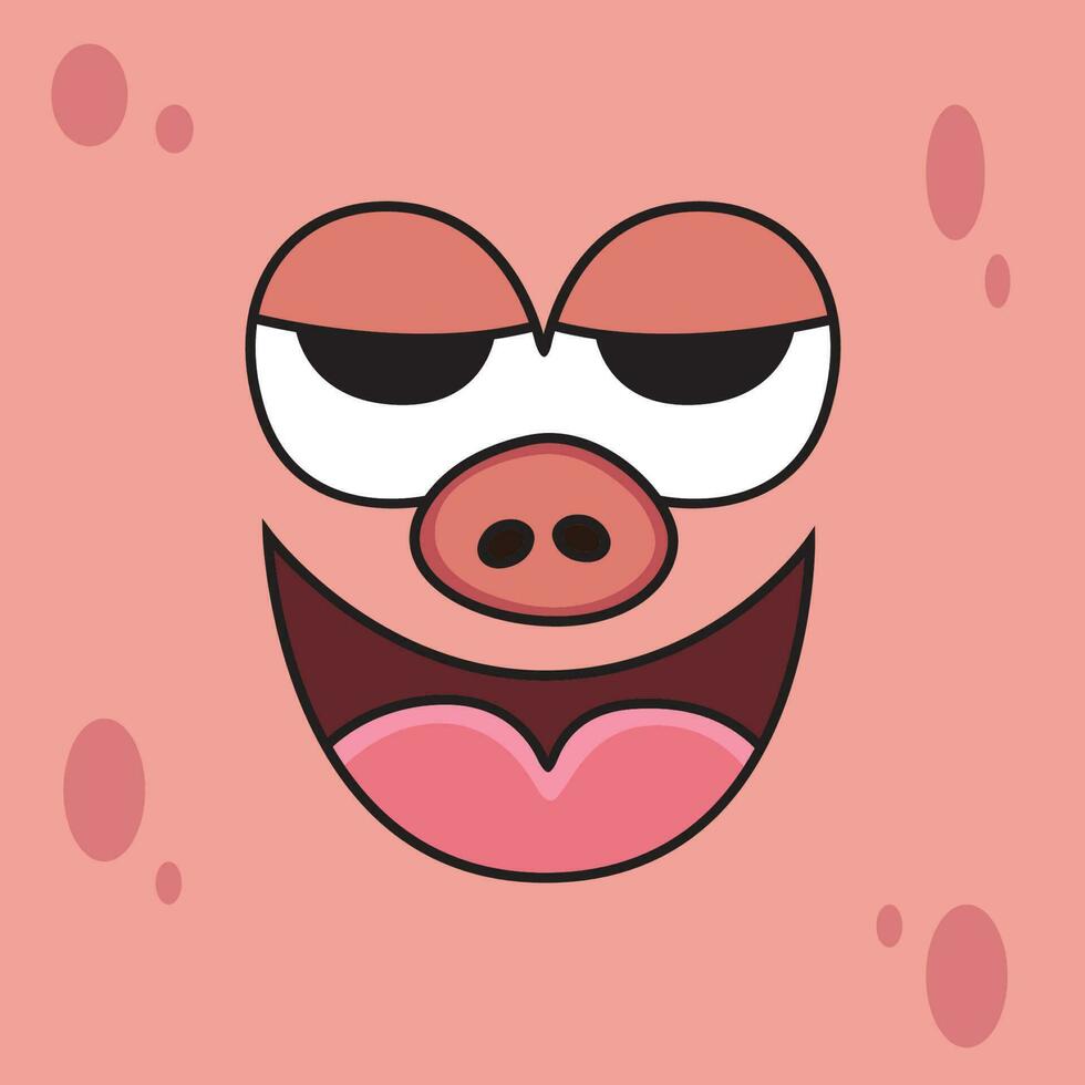 varken uitdrukking tekenfilm. dier vector icoon illustratie, geïsoleerd Aan roze achtergrond