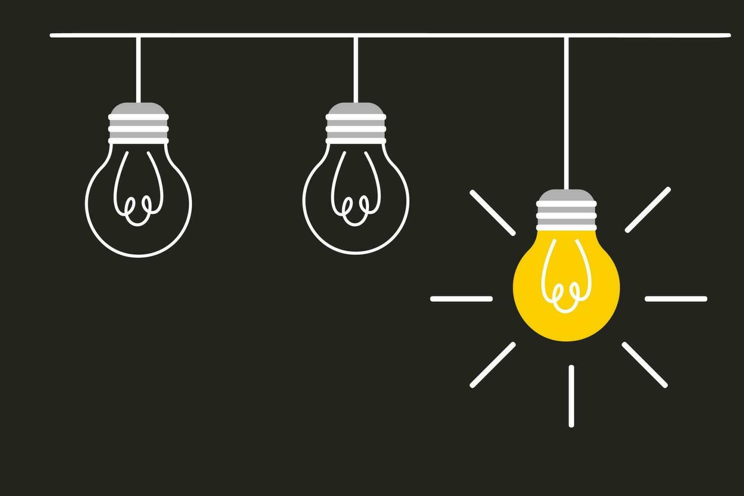 licht lamp idee concept. vector illustratie in vlak ontwerp. idee concept. creatief idee concept van vereenvoudigen complex bedrijf werkwijze probleem