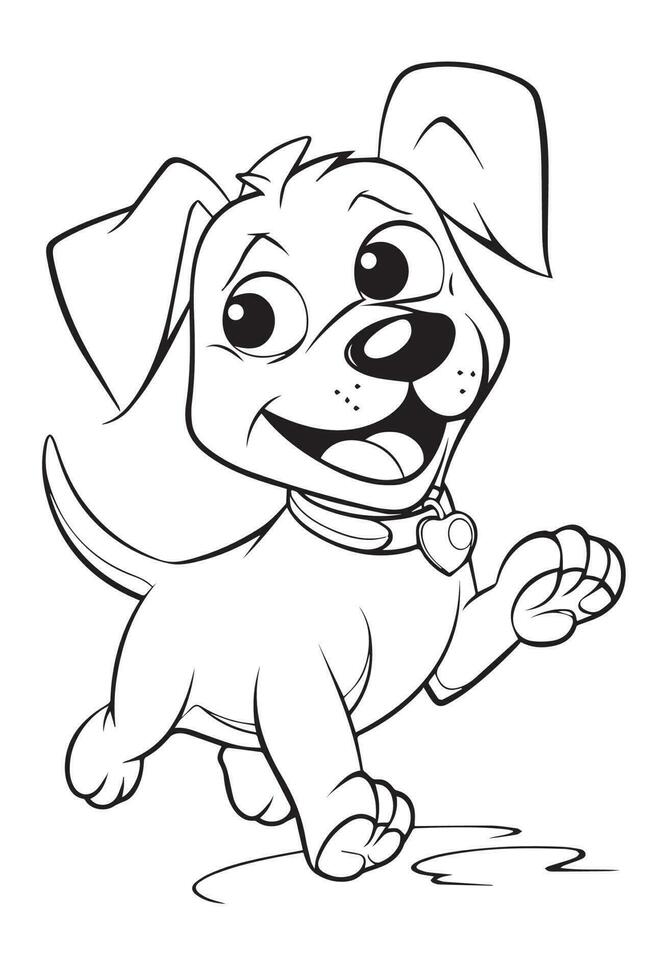 hond kleur bladzijde, hond karakter voor kleur boek vector