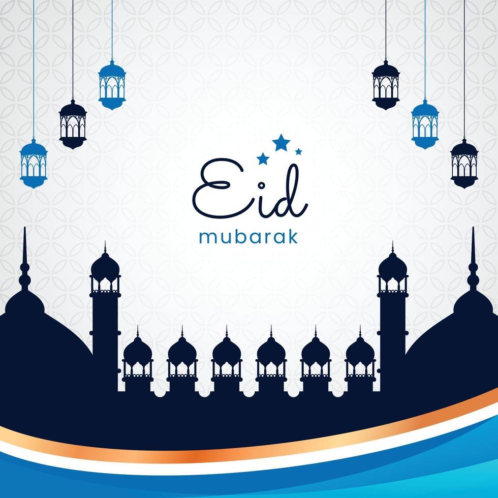 islamitische vierkante bannerillustratie eid al fitr voor posts op sociale media vector