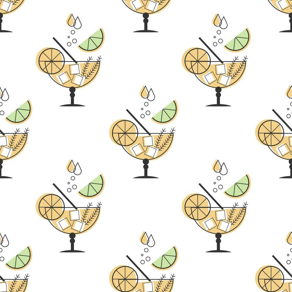 naadloos patroon, verfrissend fruit cocktails Aan een wit achtergrond. drankjes achtergrond, textiel vector