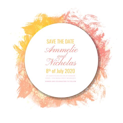 Vector Save the Date aquarel krans