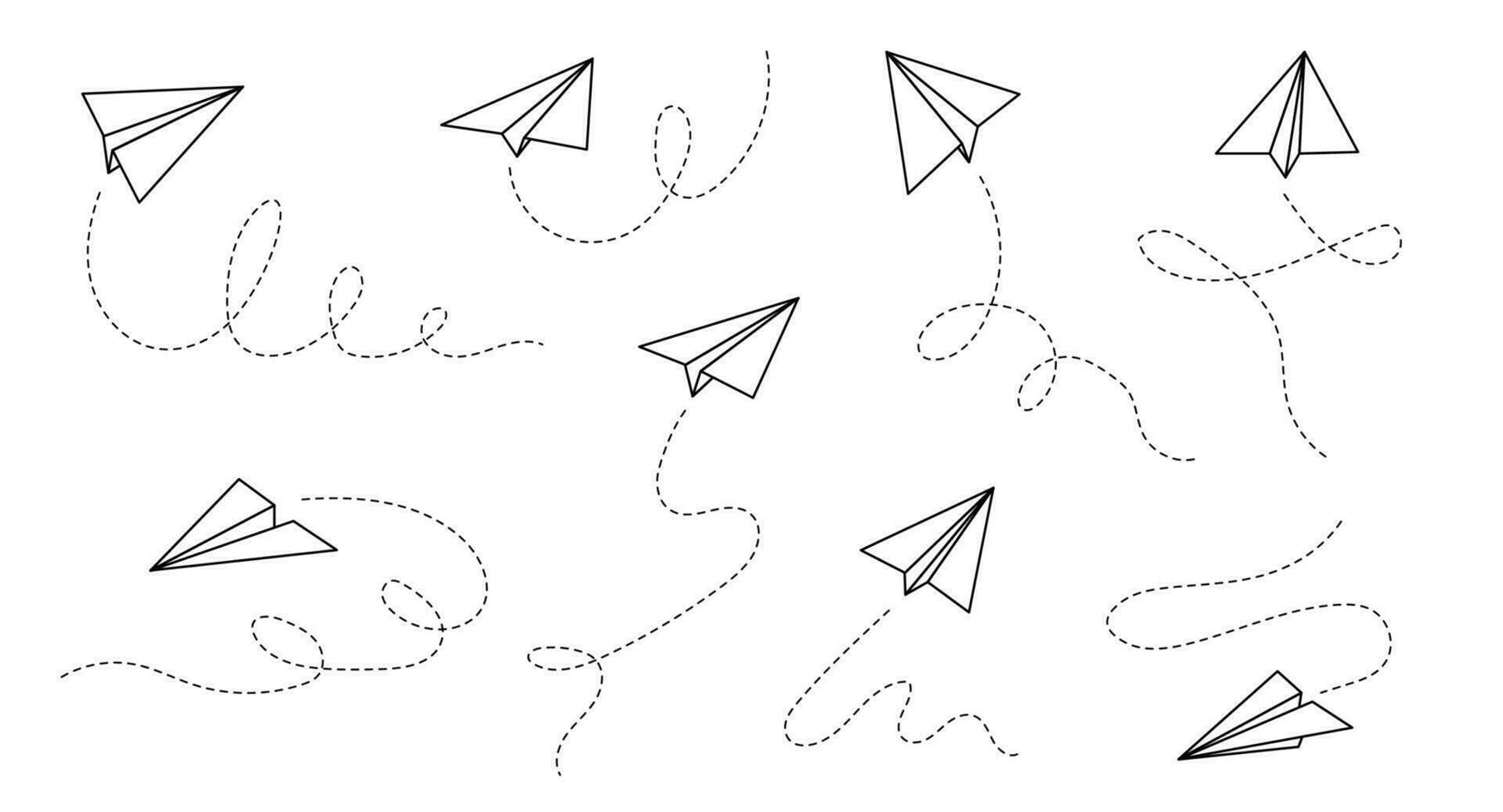 papier vliegtuig vector icoon. tekening schets