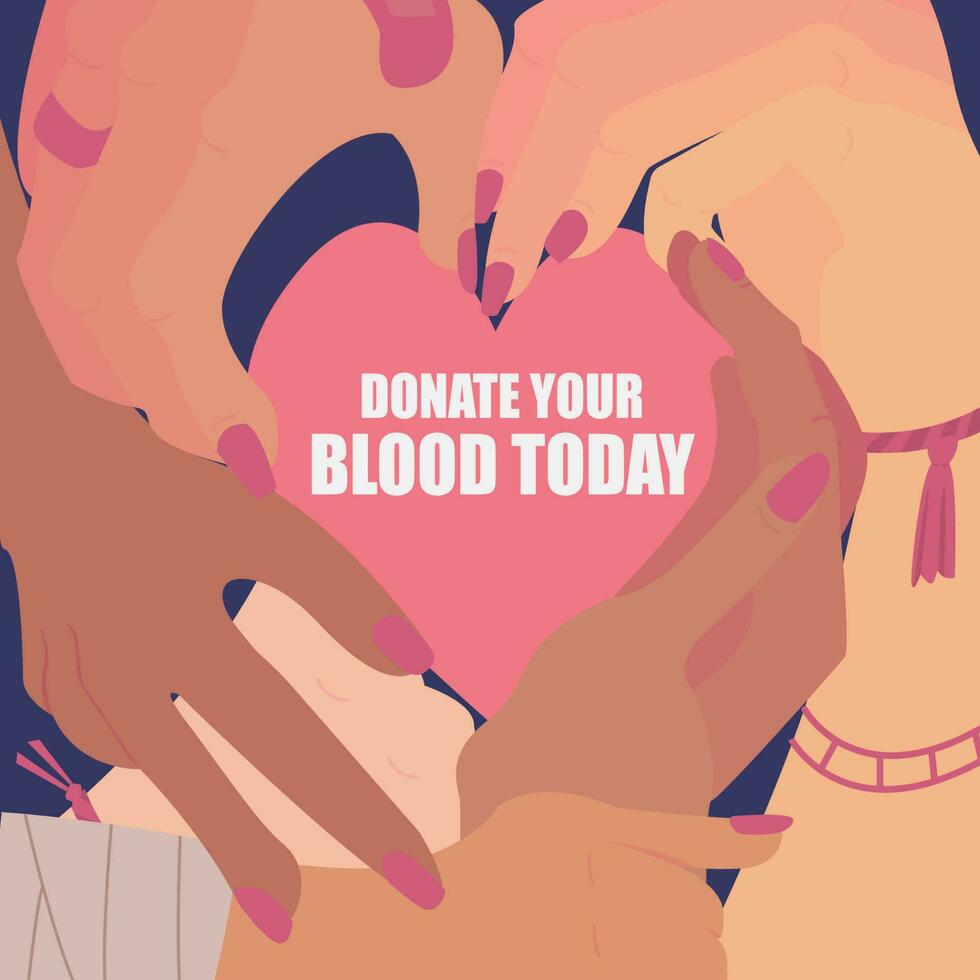 bloed bijdrage dag. geven leven naar worden een held, vector illustrator vlak ontwerp voor poster en spandoek.