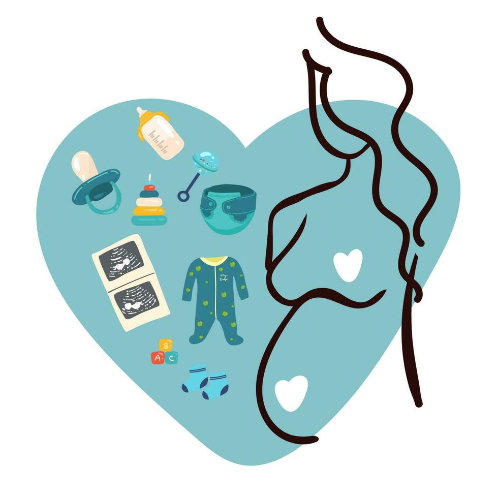 zwangerschap zorg lineair icoon. prenataal periode. moederschap, ouderschap. ervan uitgaand baby. medisch procedure. illustratie. contour symbool. vector geïsoleerd schets tekening. bewerkbare beroerte haar jongen.